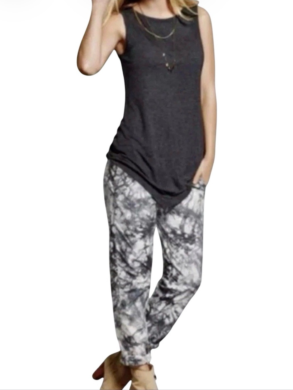 Cabi Marble Tie Dyed Casual Pull on Pants